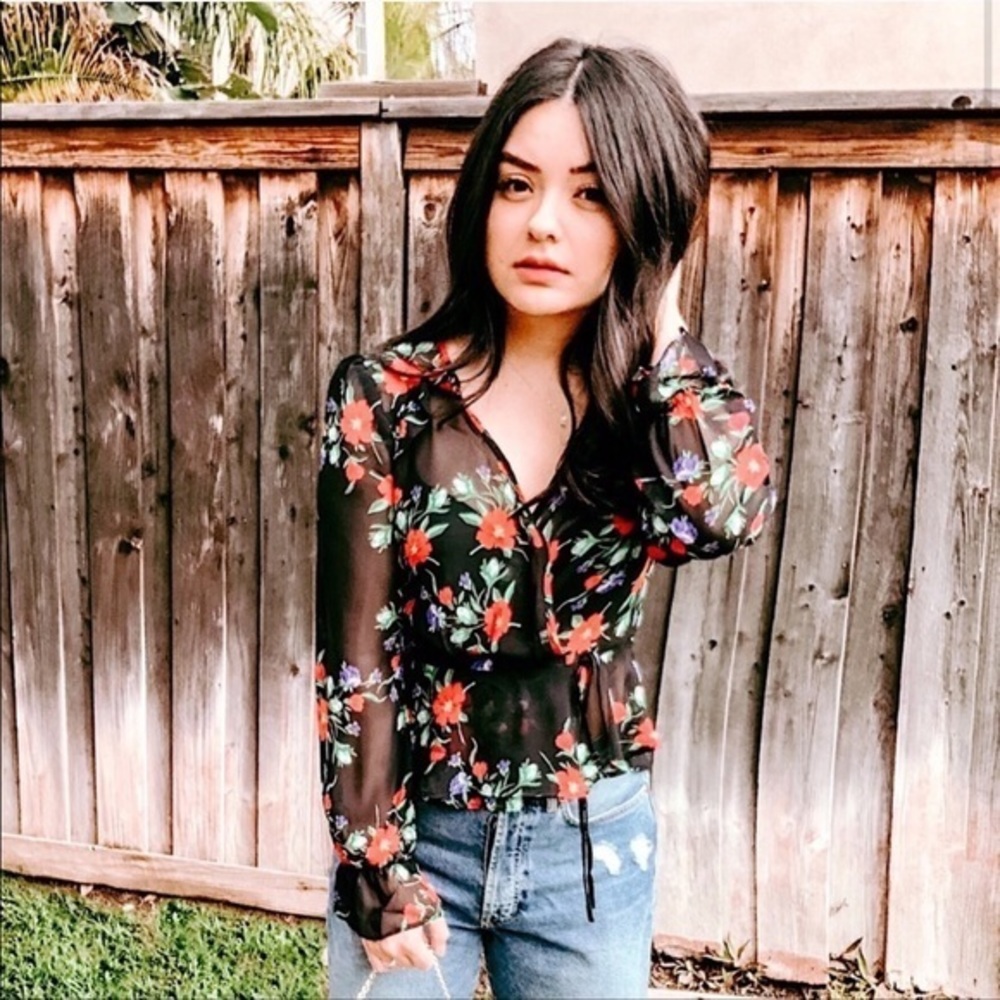 Charlotte Dark Floral Top - Picture 1 of 5